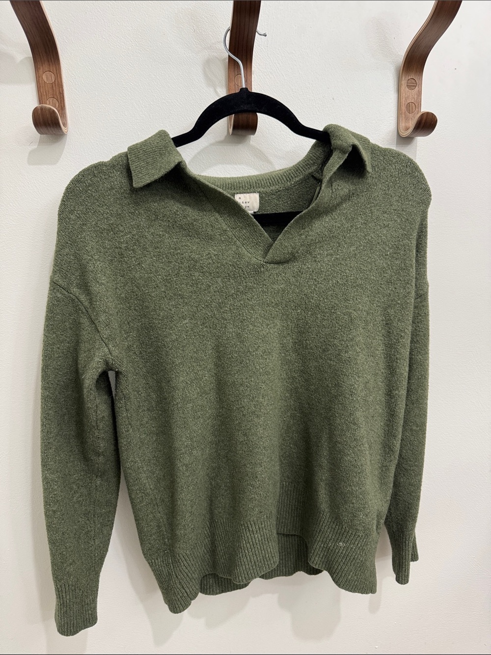Target Men's Olive V-Neck Polo Collar Sweater